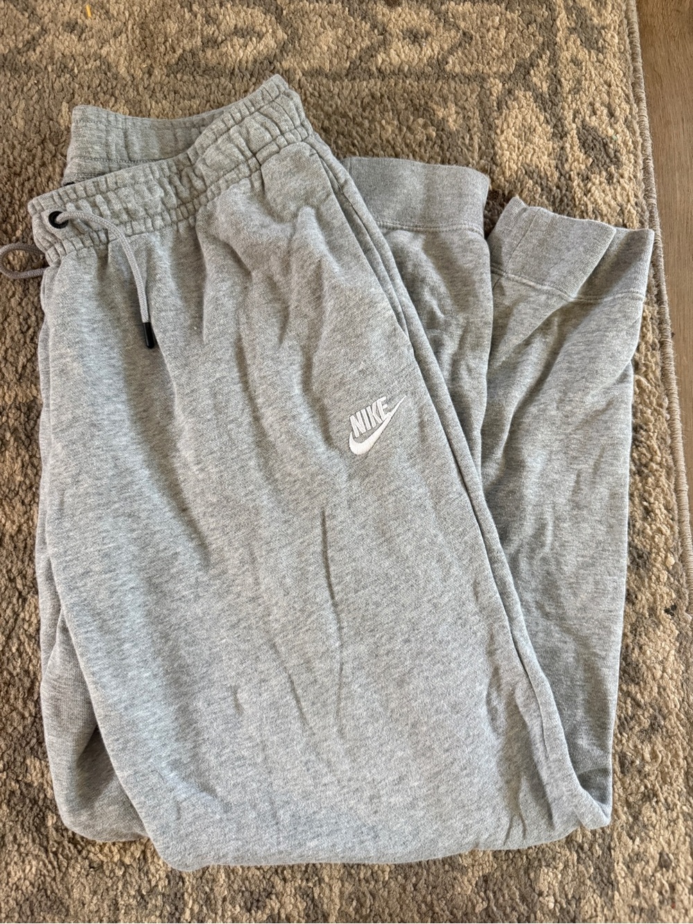 Nike Women’s Light Gray Joggers with White Swoosh